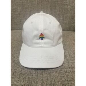 Huckberry White Rainbow Tree Logo Hat Love Is Love Leather Strap Baseball Cap